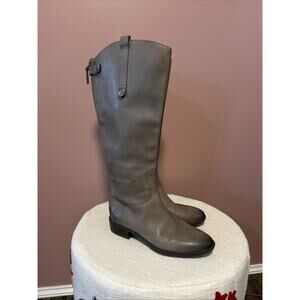 Sam Edelman Penny Riding Boots Gray Leather 6.5W Pull On Tall
